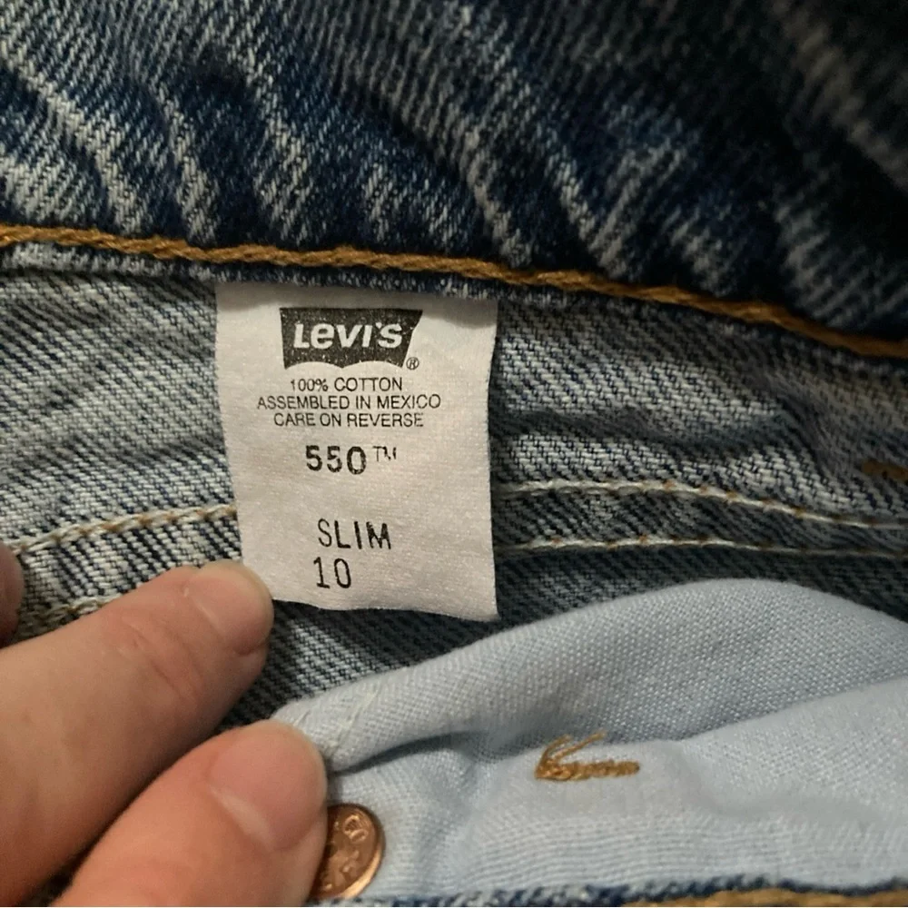 Levi’s Vintage 90s 550‎ Relaxed Fit Jeans White Tab Medium Wash Boys 10 Slim